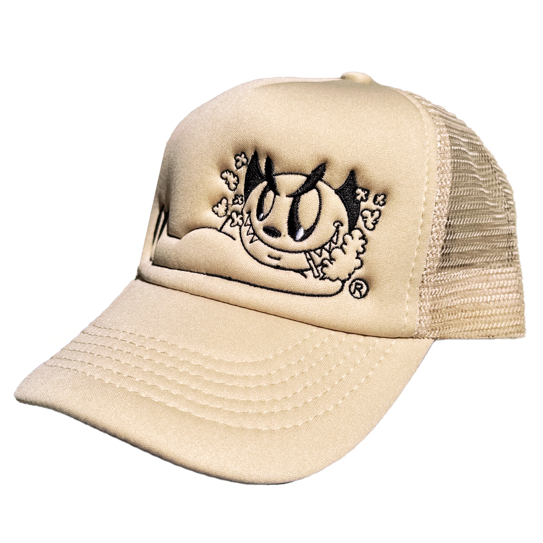 Demi Devil Trucker Hat (Cream)