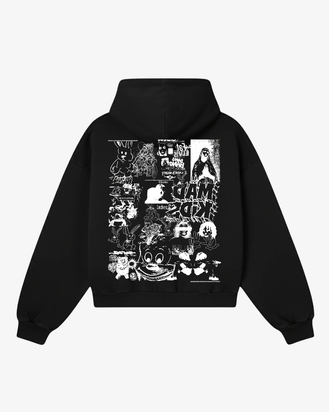 Cartoon Rat Hoodie (Black)