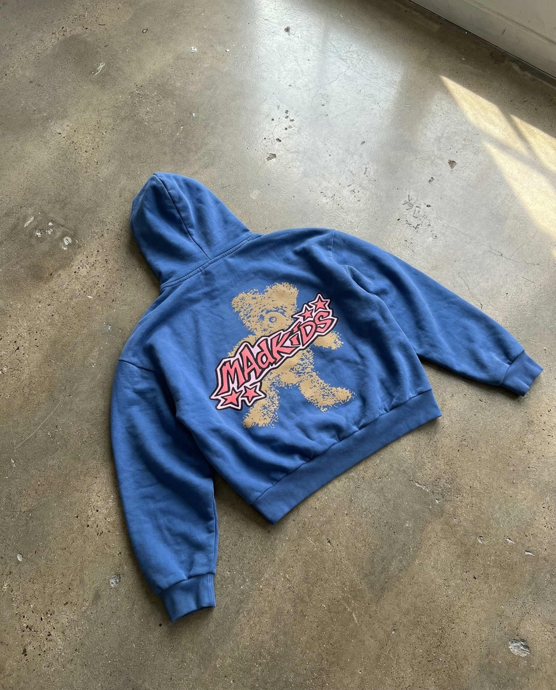 Teddy Smash Hoodie (Faded Blue)