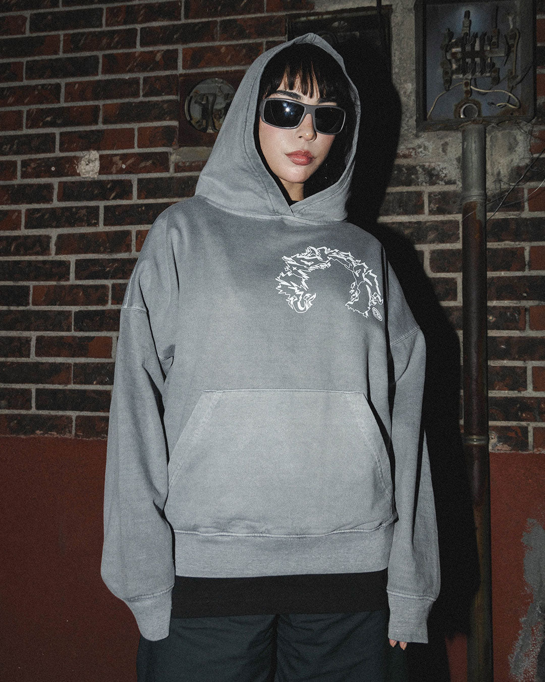 Vicious Hoodie Boxy Fit (Grey Garment Dye)