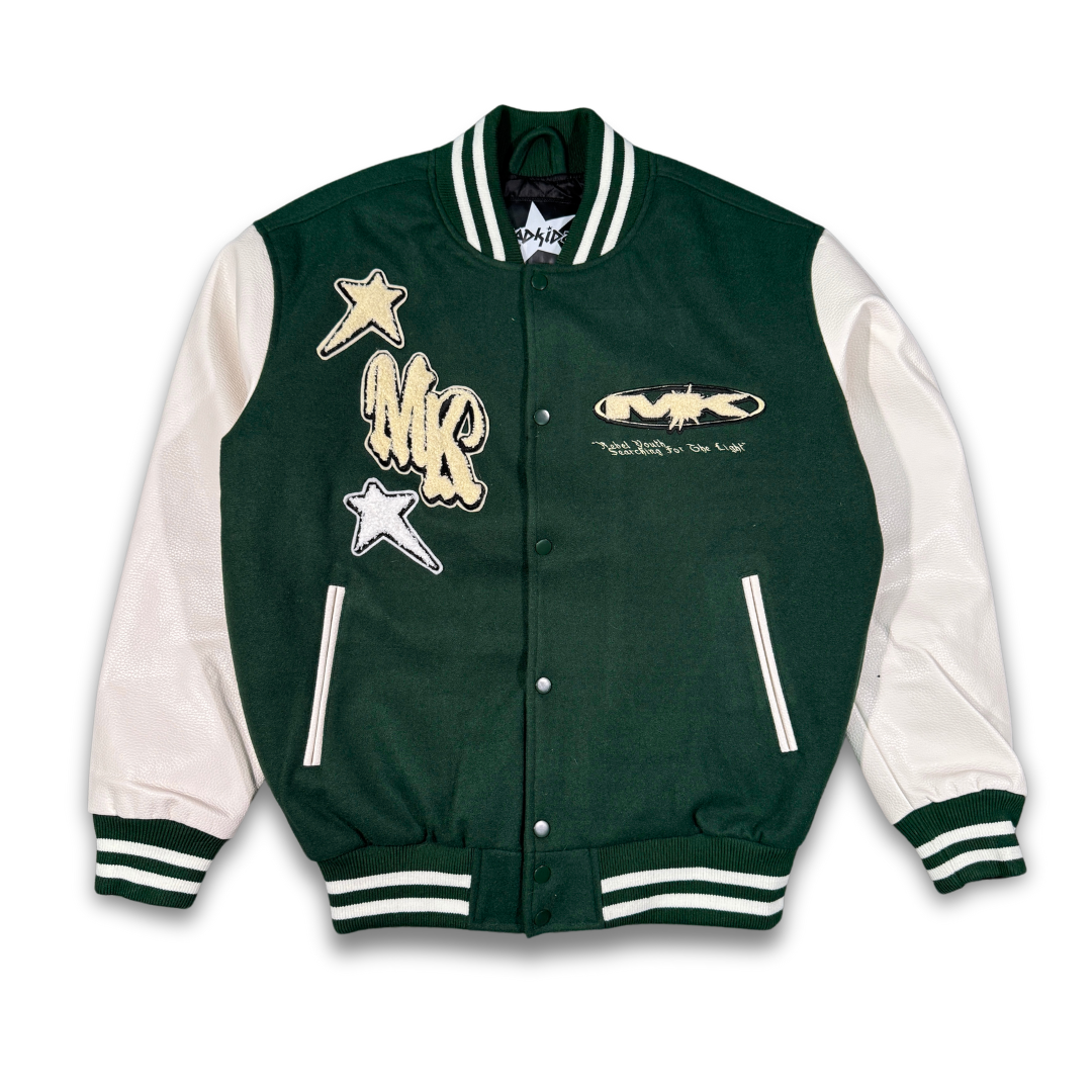 Heaven’s Door Leather College Jacket (Green)