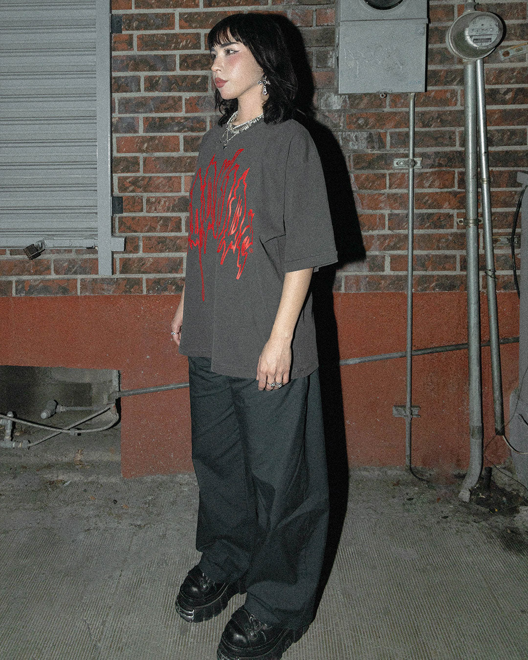 Modern Vampire Oversized Fit T-Shirt (Black/Garment Dye)