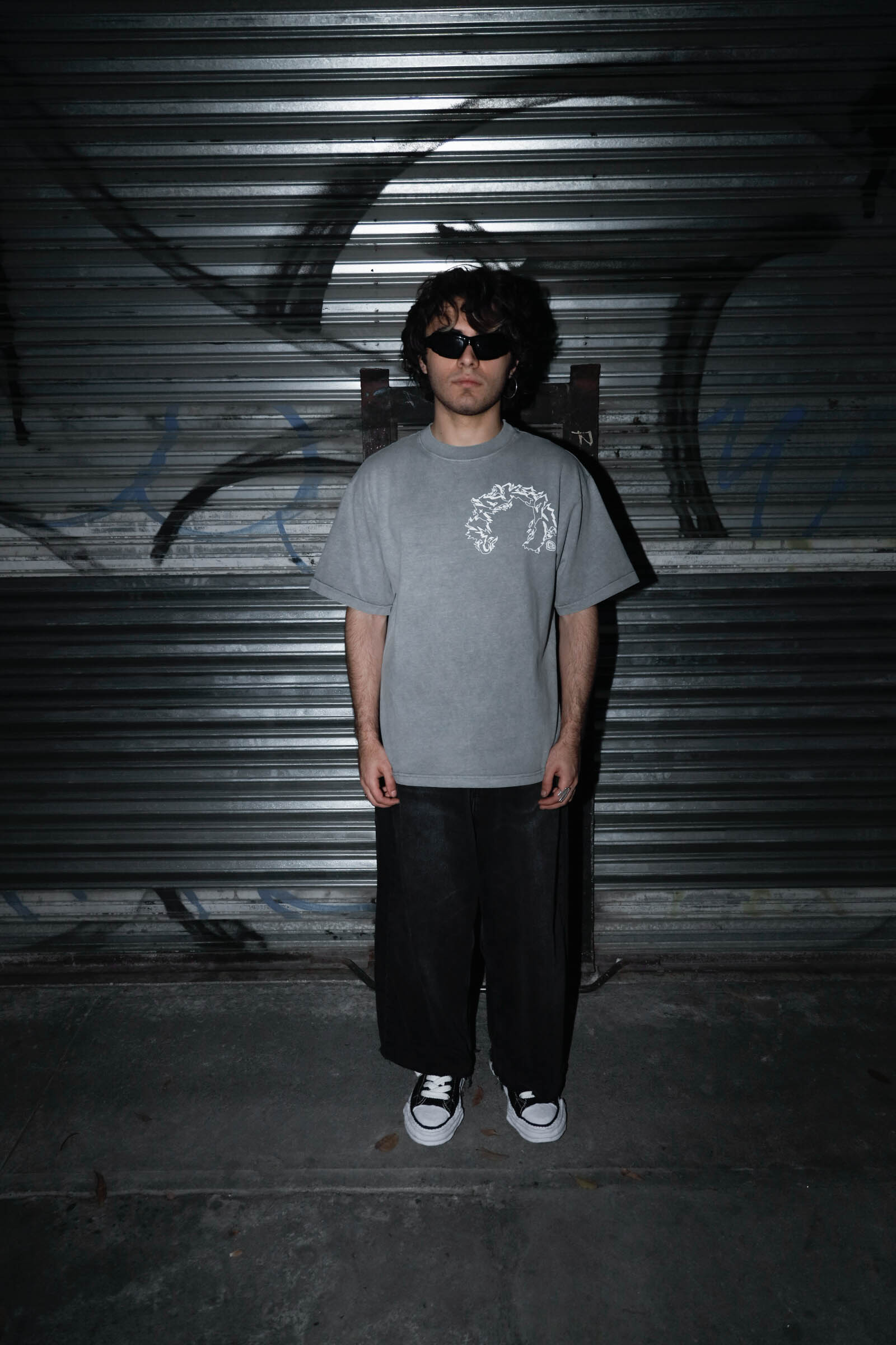 Vicious Oversized Fit T-Shirt (Grey Garment Dye)