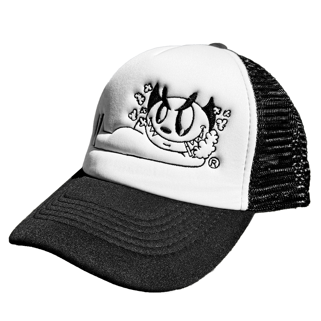 Demi Devil Trucker Hat (Black/White)