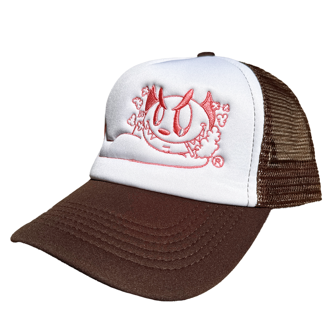 Demi Devil Trucker Hat (Brown/Pink)