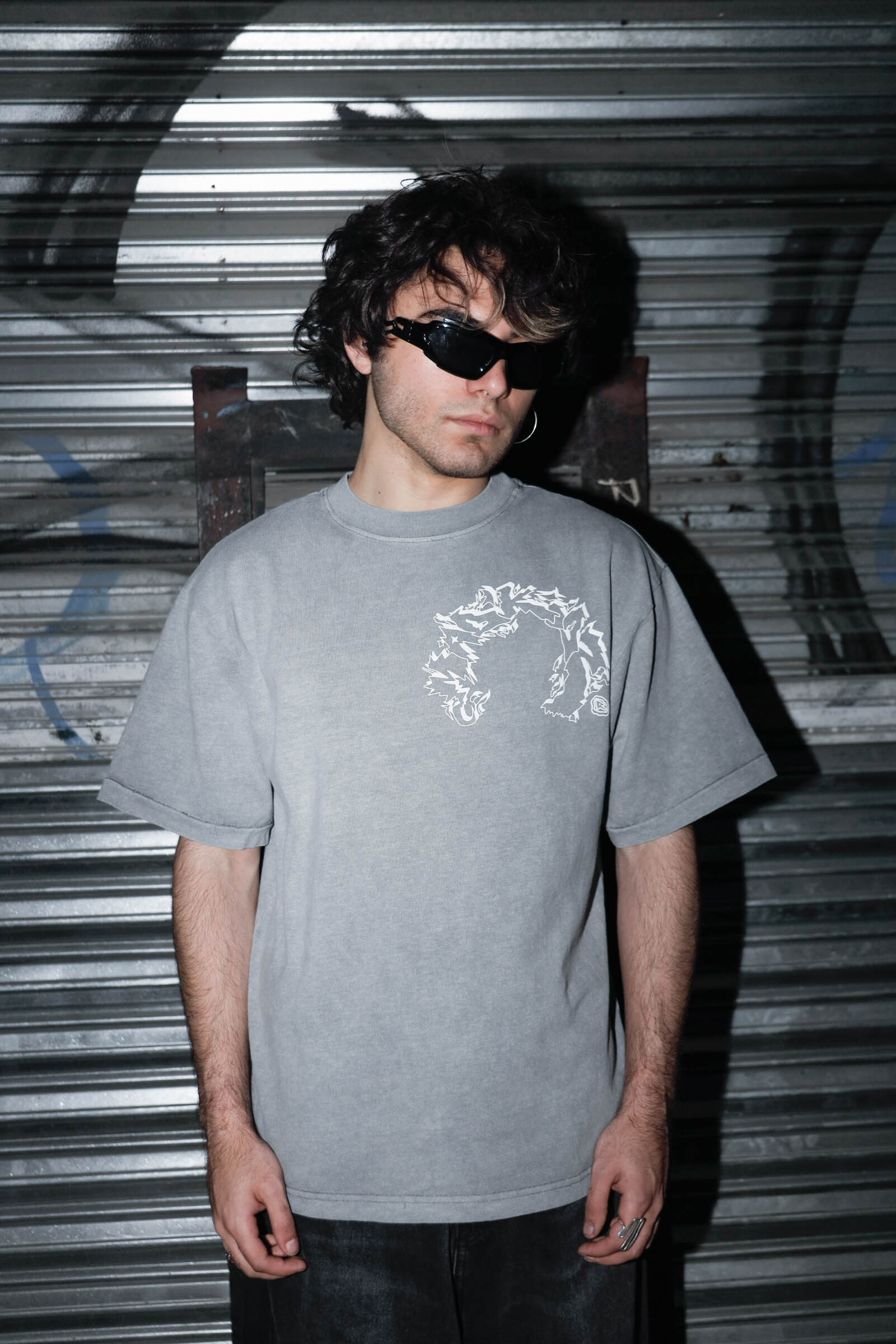 Vicious Oversized Fit T-Shirt (Grey Garment Dye)