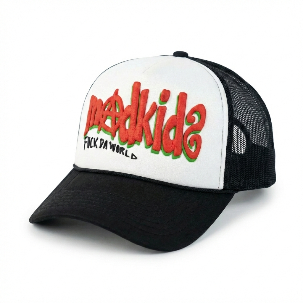 Fuck The World Trucker Hat (Black/White)