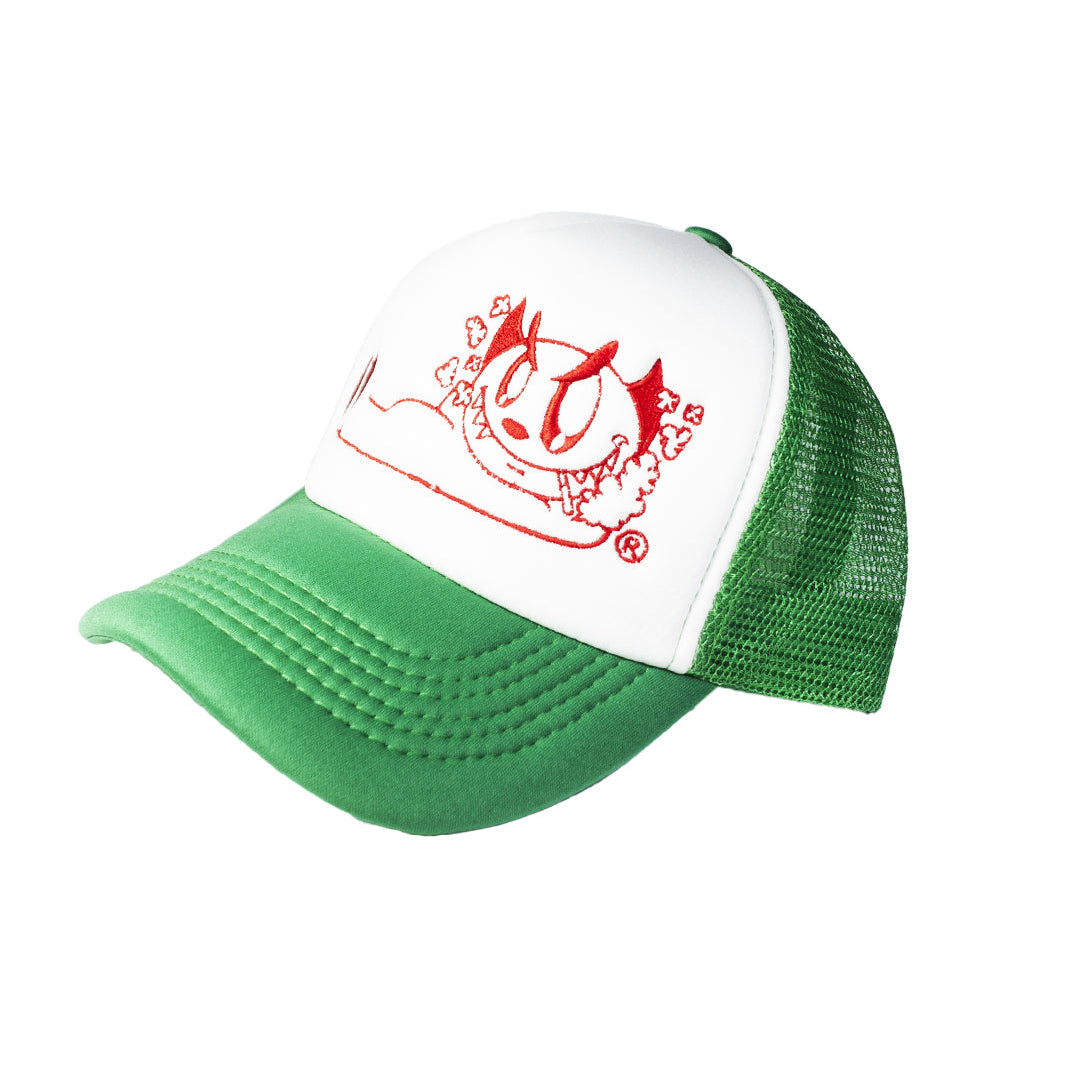 Demi Devil Trucker Hat (Green/White)