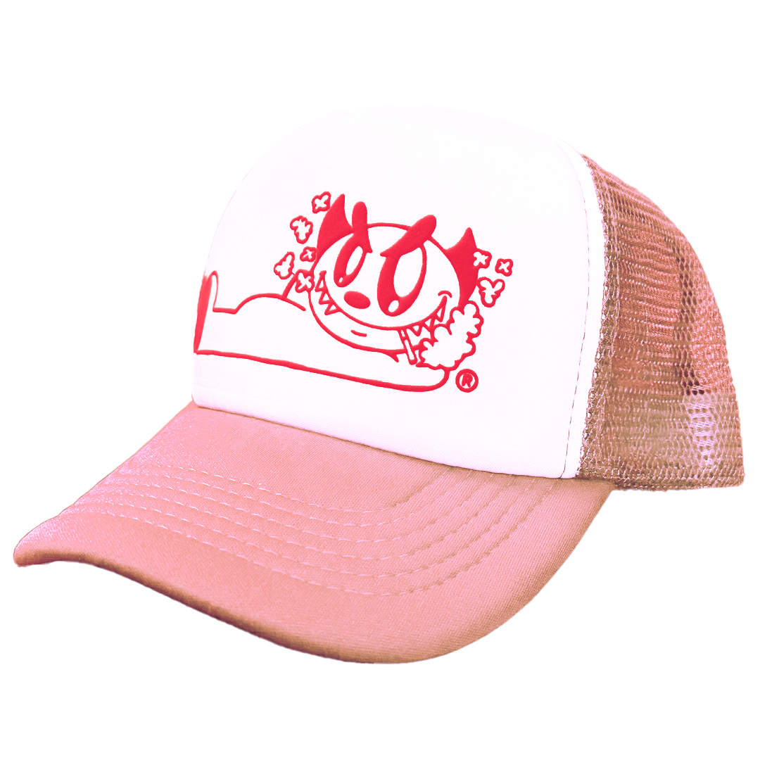 Little Devil Trucker Hat - Pink / Red