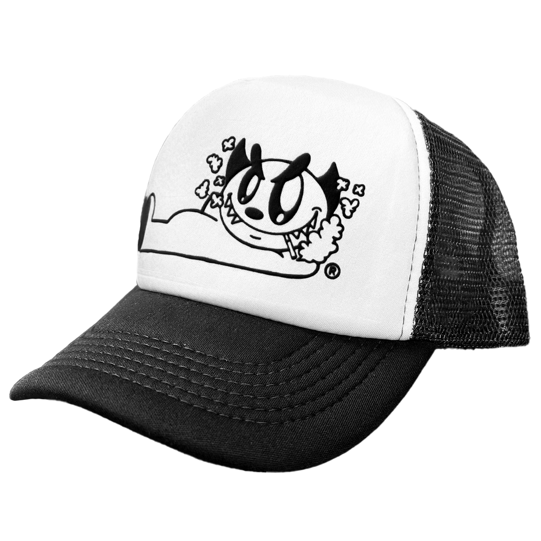 Little Devil Trucker Hat - Black / White