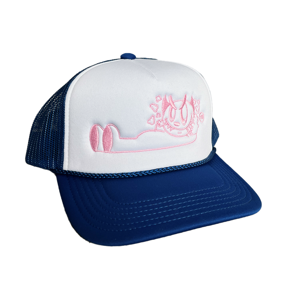 Little Devil Trucker Hat - White / Blue