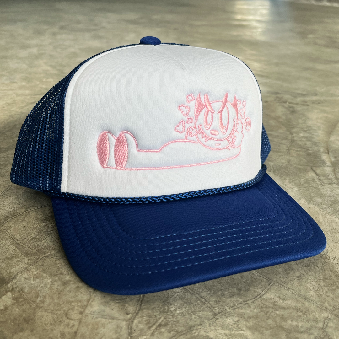 Little Devil Trucker Hat - White / Blue