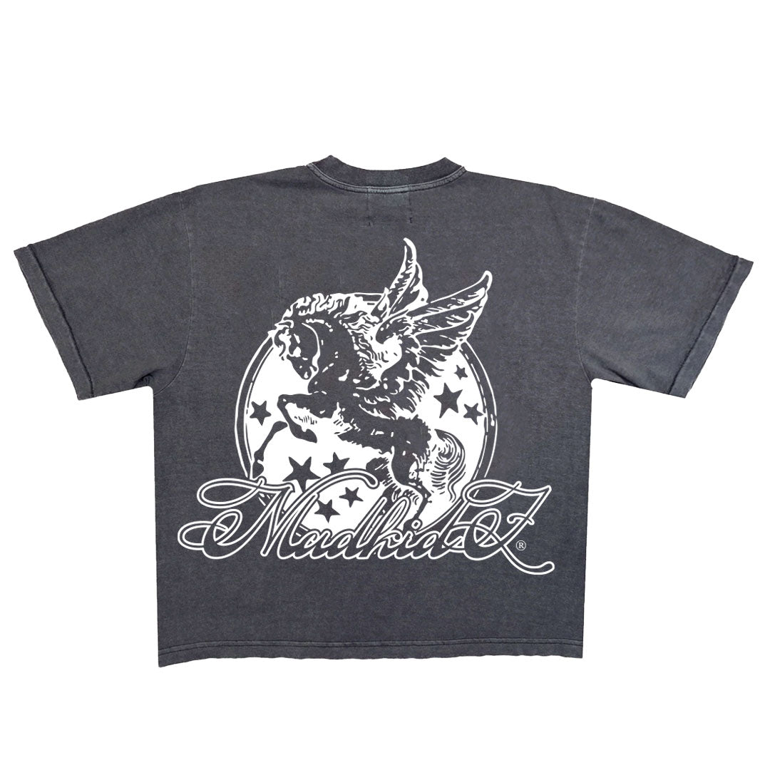 Pegasus Oversized Fit T-Shirt (Dark Grey/Garment Dye)