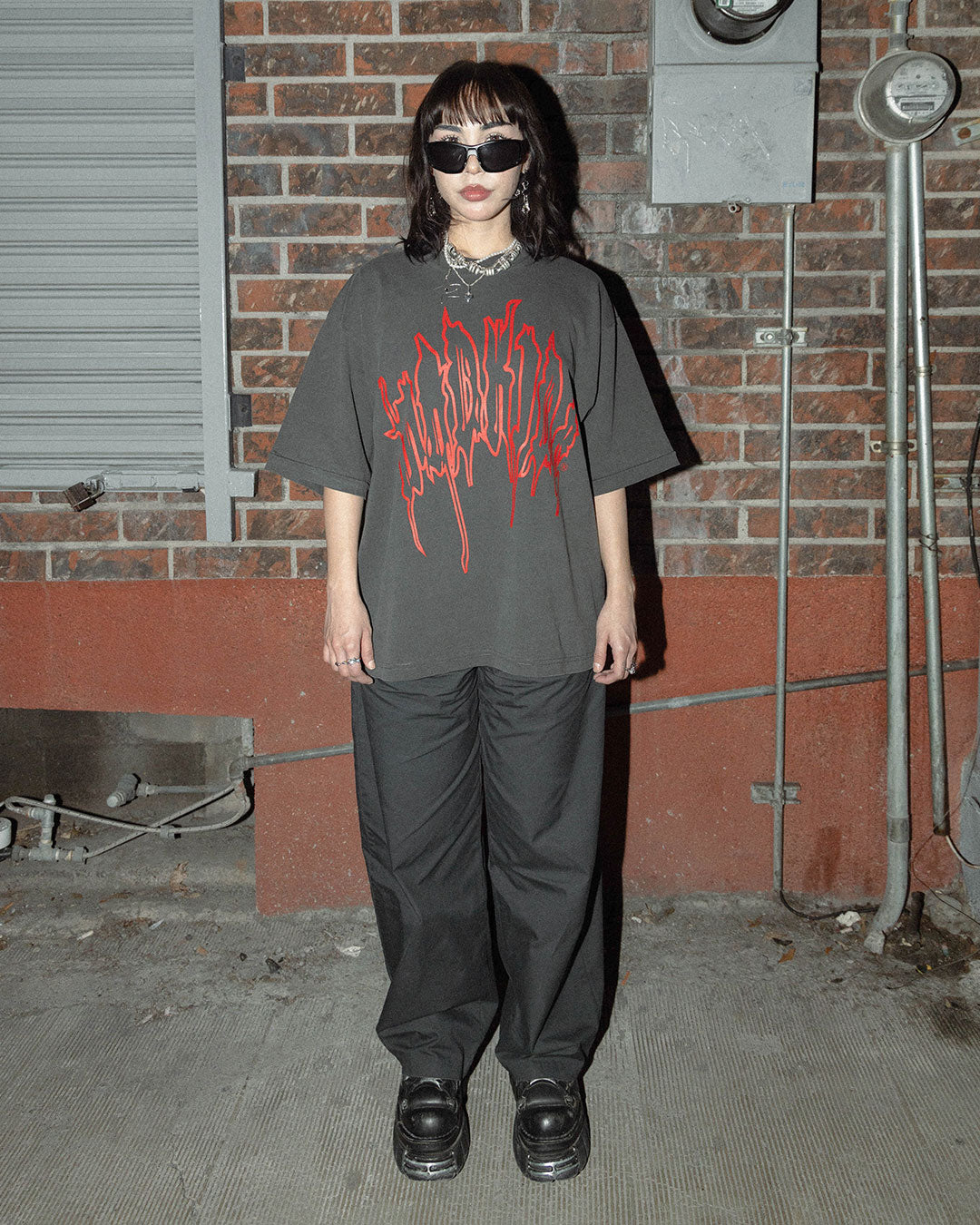 Modern Vampire Oversized Fit T-Shirt (Black/Garment Dye)