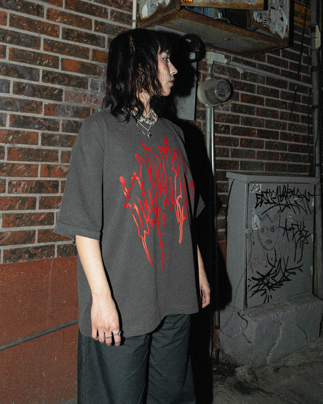 Modern Vampire Oversized Fit T-Shirt (Black/Garment Dye)