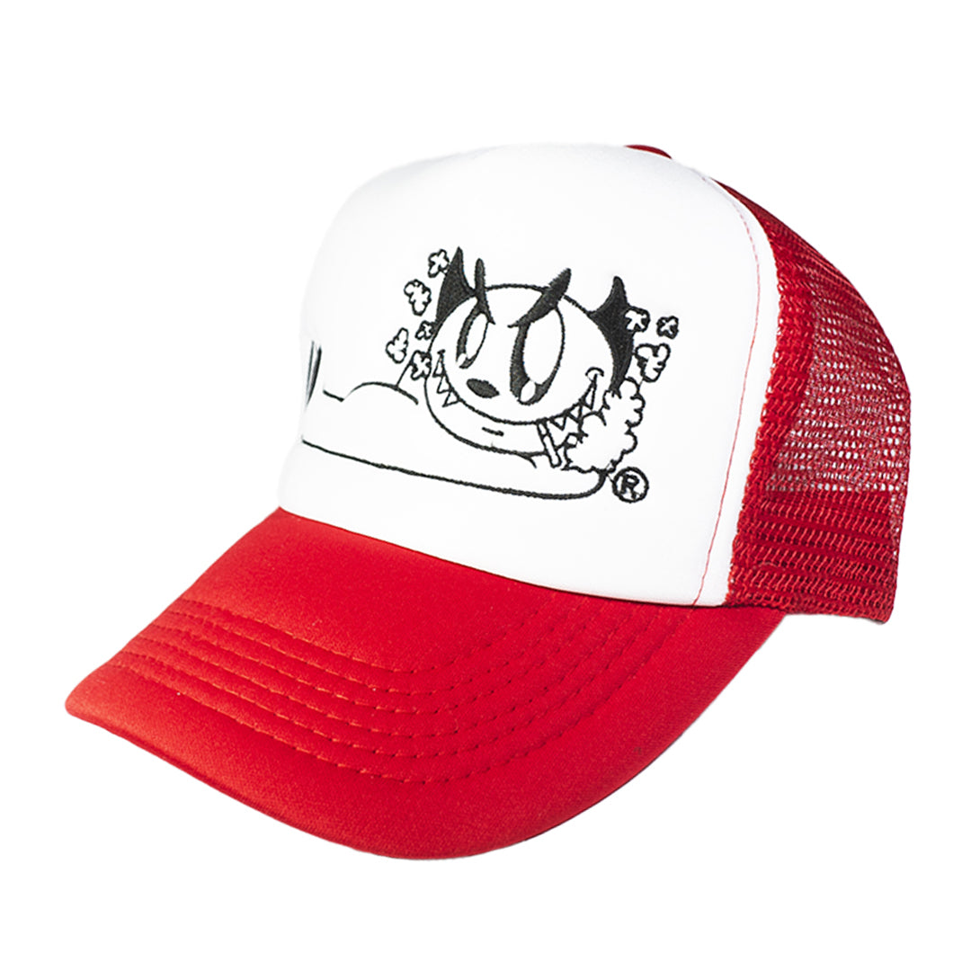 Demi Devil Trucker Hat (Red/White)