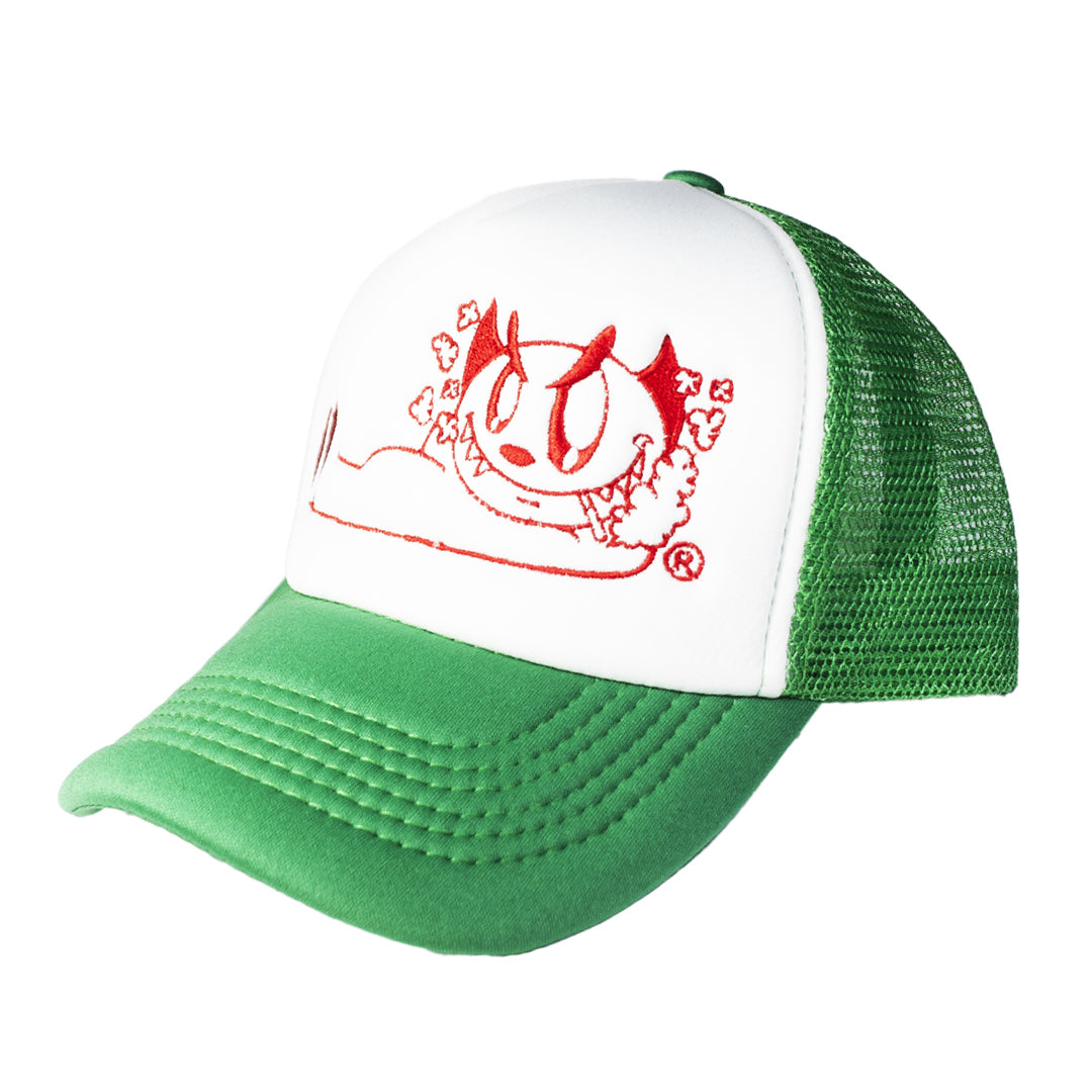 Demi Devil Trucker Hat (Green/White)