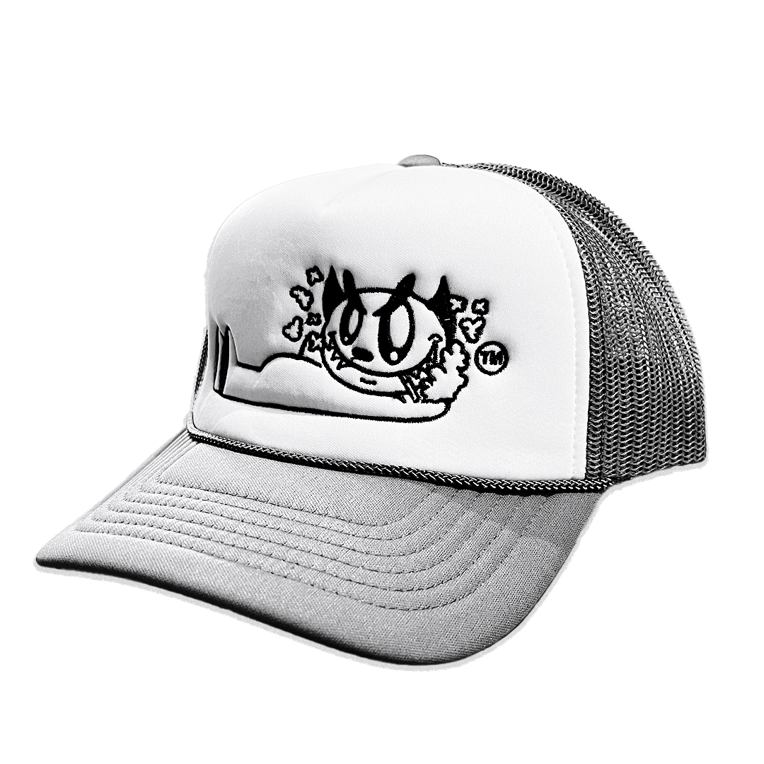 Little Devil Trucker Hat - Grey / Black