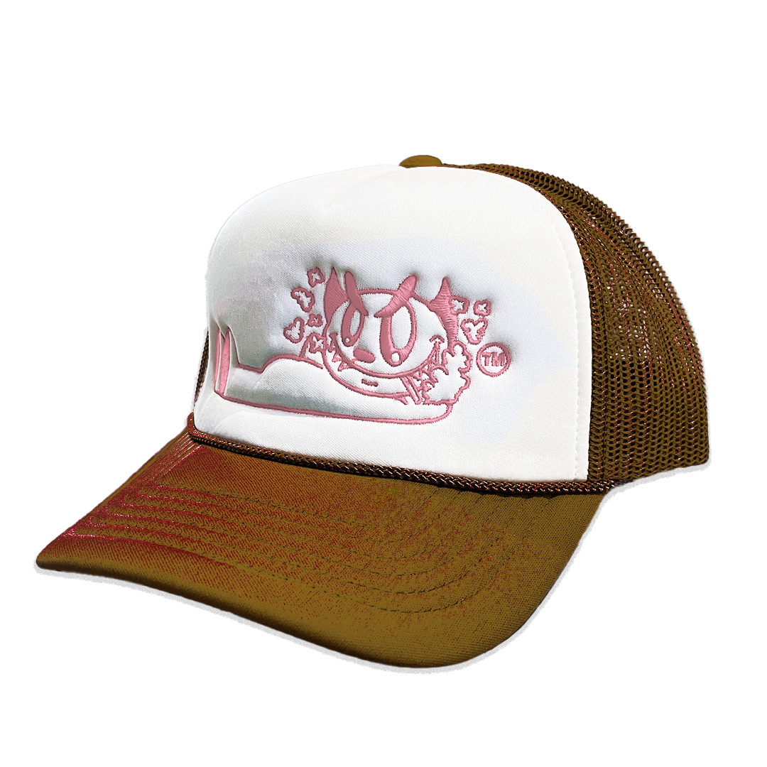 Little Devil Trucker Hat - Brown / Pink