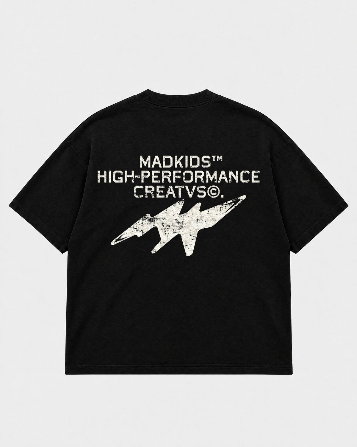 Madkidz High Performance Creatvs Tee Jet Black - mockup espalda