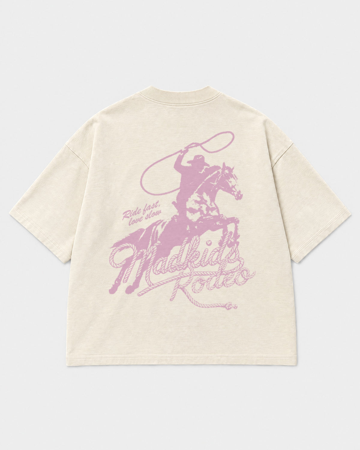 Madkidz Ride Fast Tee Pearl White - mockup espalda