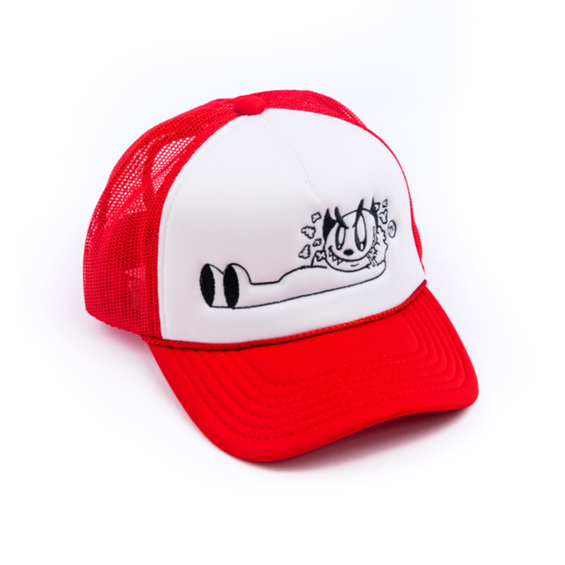 Little Devil Trucker Hat - White / Red