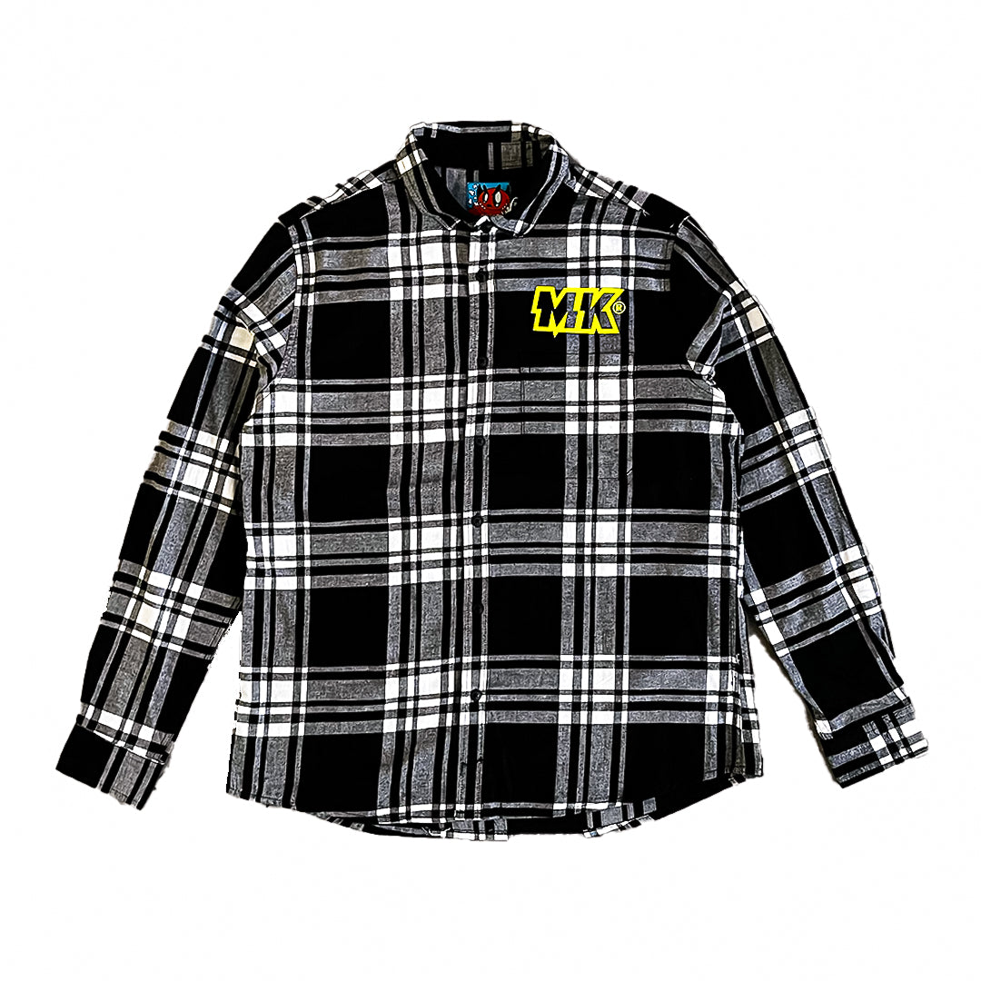 MK Plaid Button Shirt (Black)