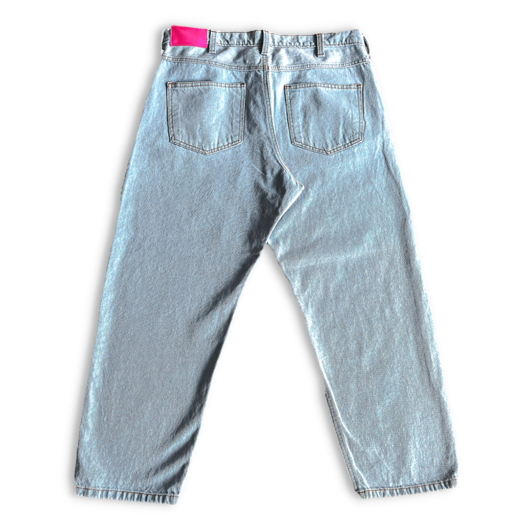 Pink Foam Jeans (Washed Blue)