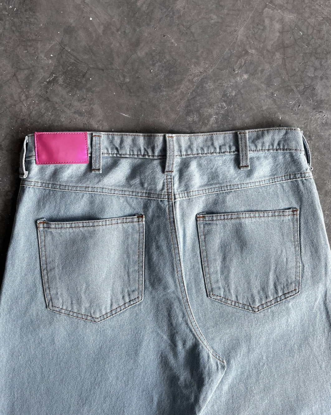 Pink Foam Jeans (Washed Blue)