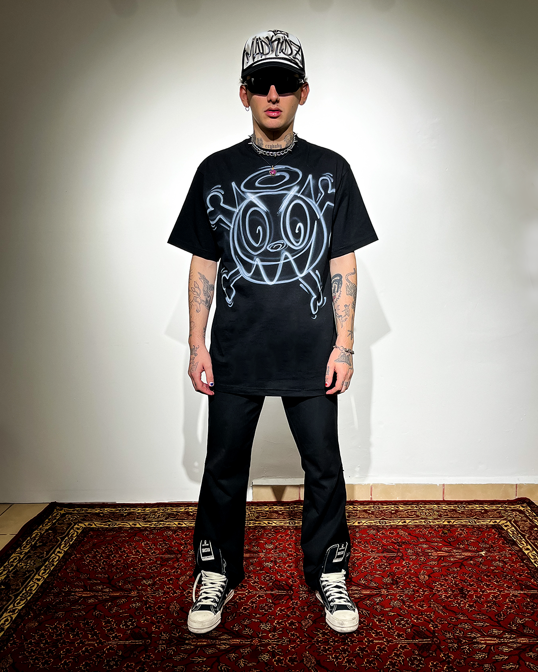 "AIRBRUSHING" Heavyweight T-shirt (Black)