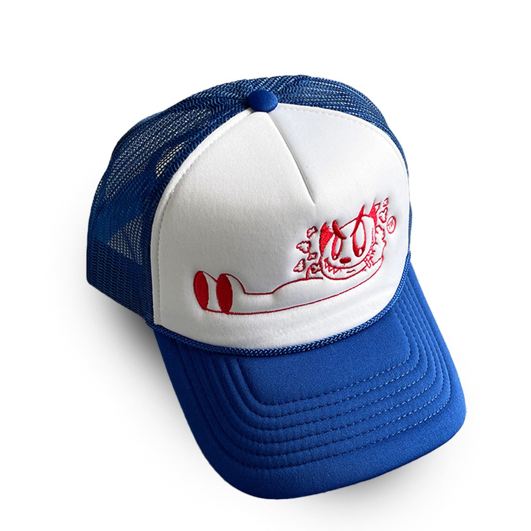 Little Devil Trucker Hat - Blue / White