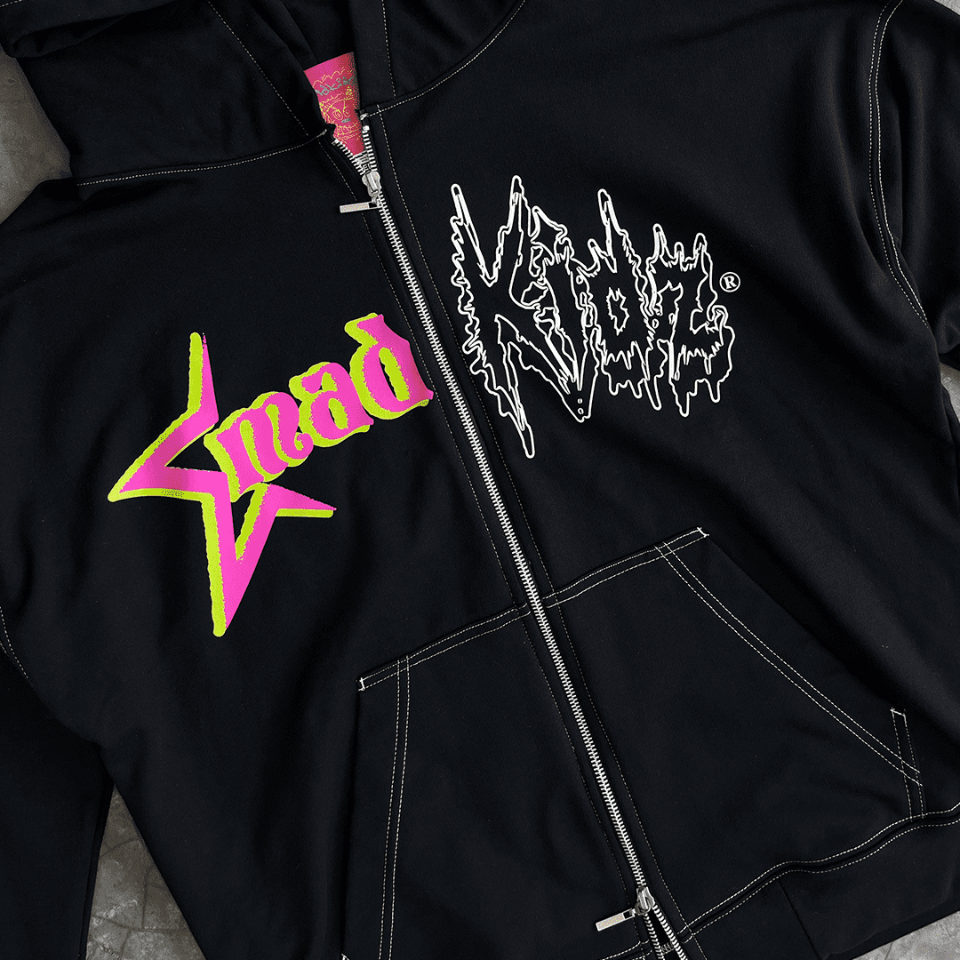 Double Zip Hoodie (Black)