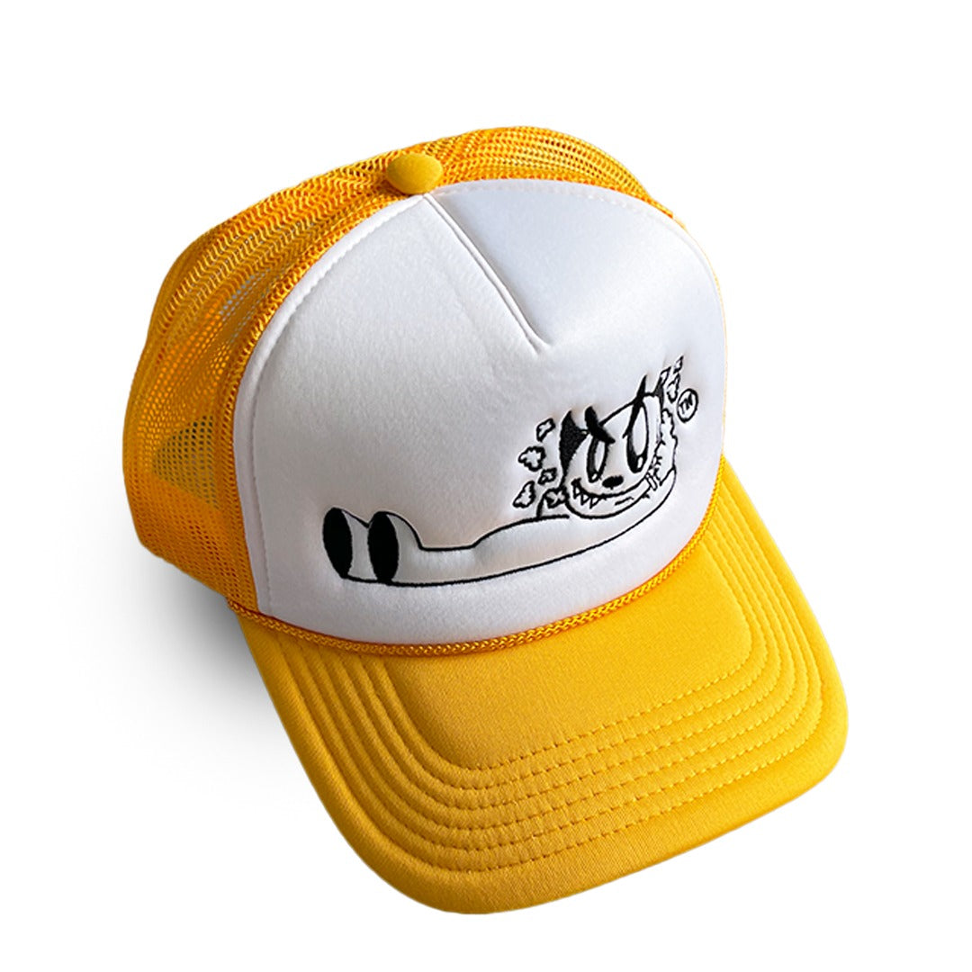 Little Devil Trucker Hat - Yellow / White