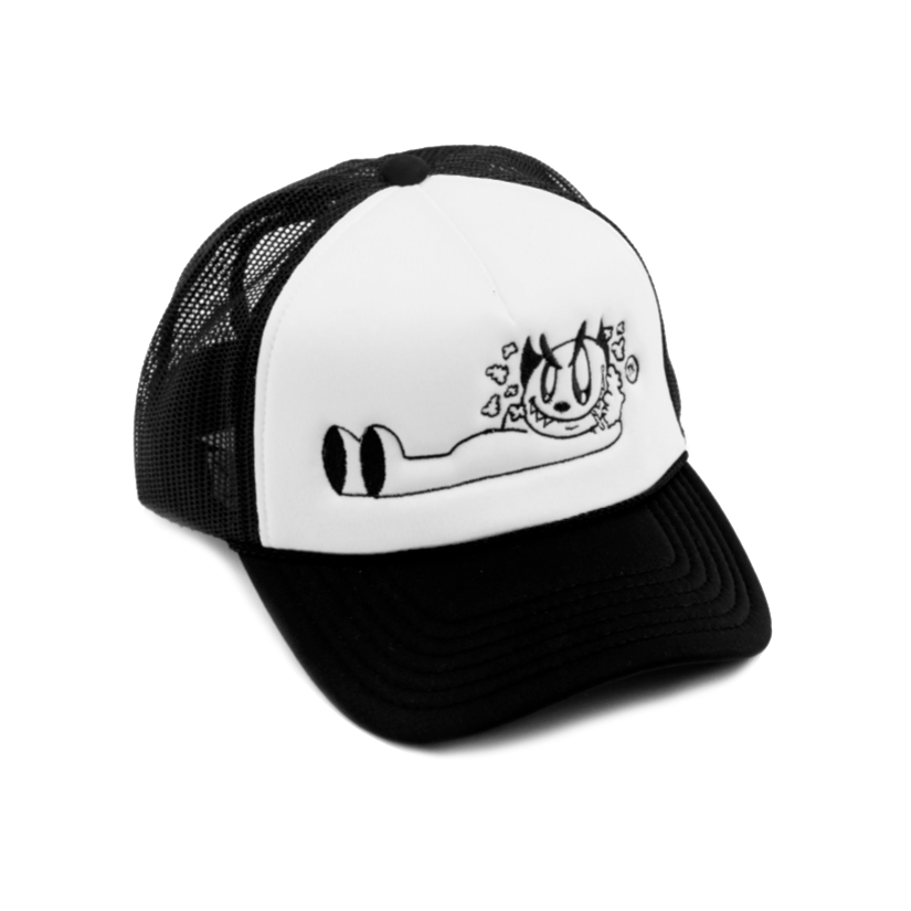 Little Devil Trucker Hat - Black / White